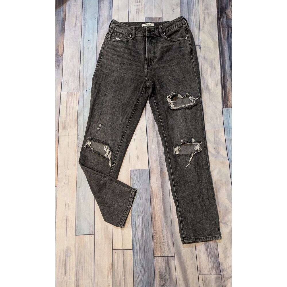 PacSun Faded Black Ripped Distressed Mom Jeans size 26in